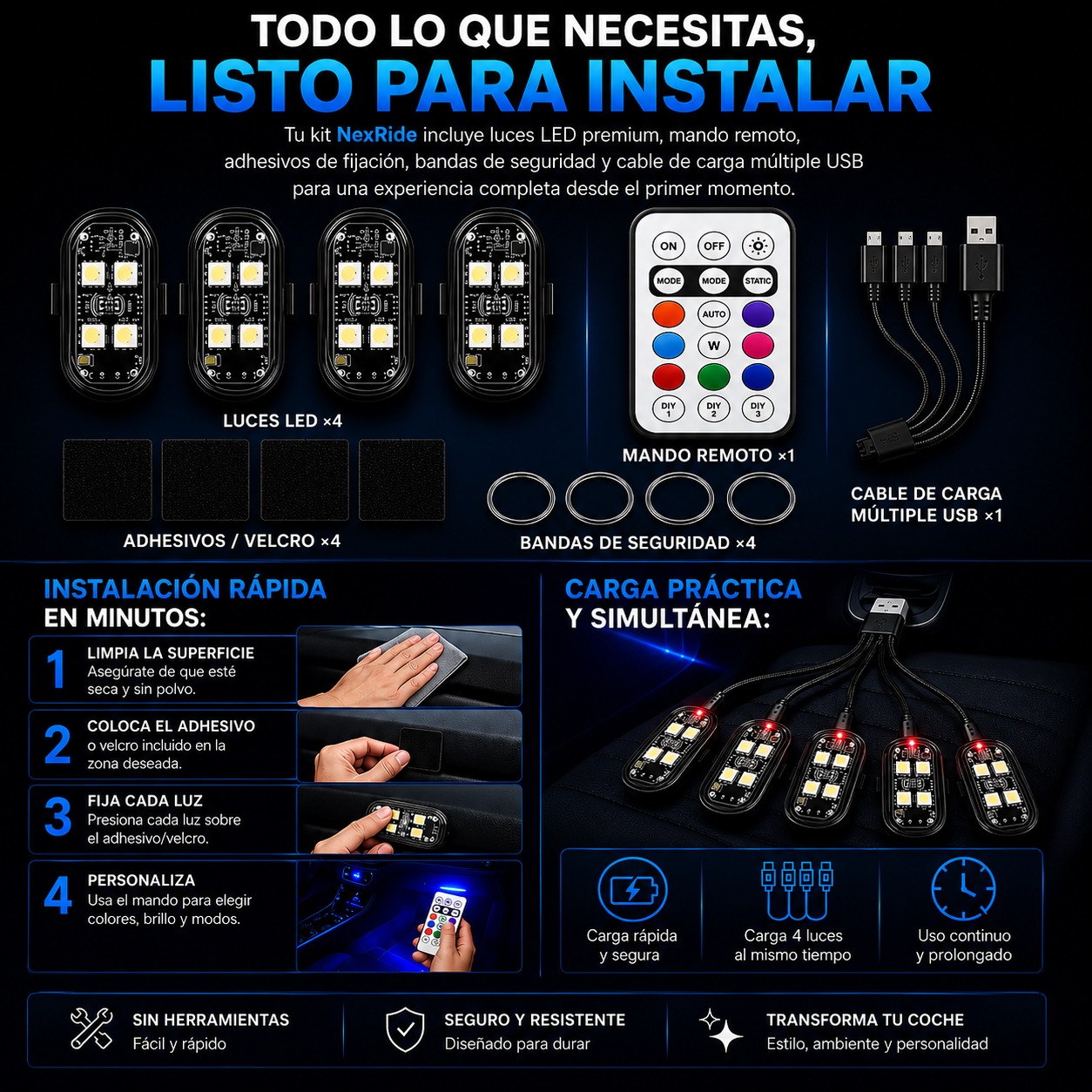 Kit Premium Iluminación Ambiental LED RGB Position 5
